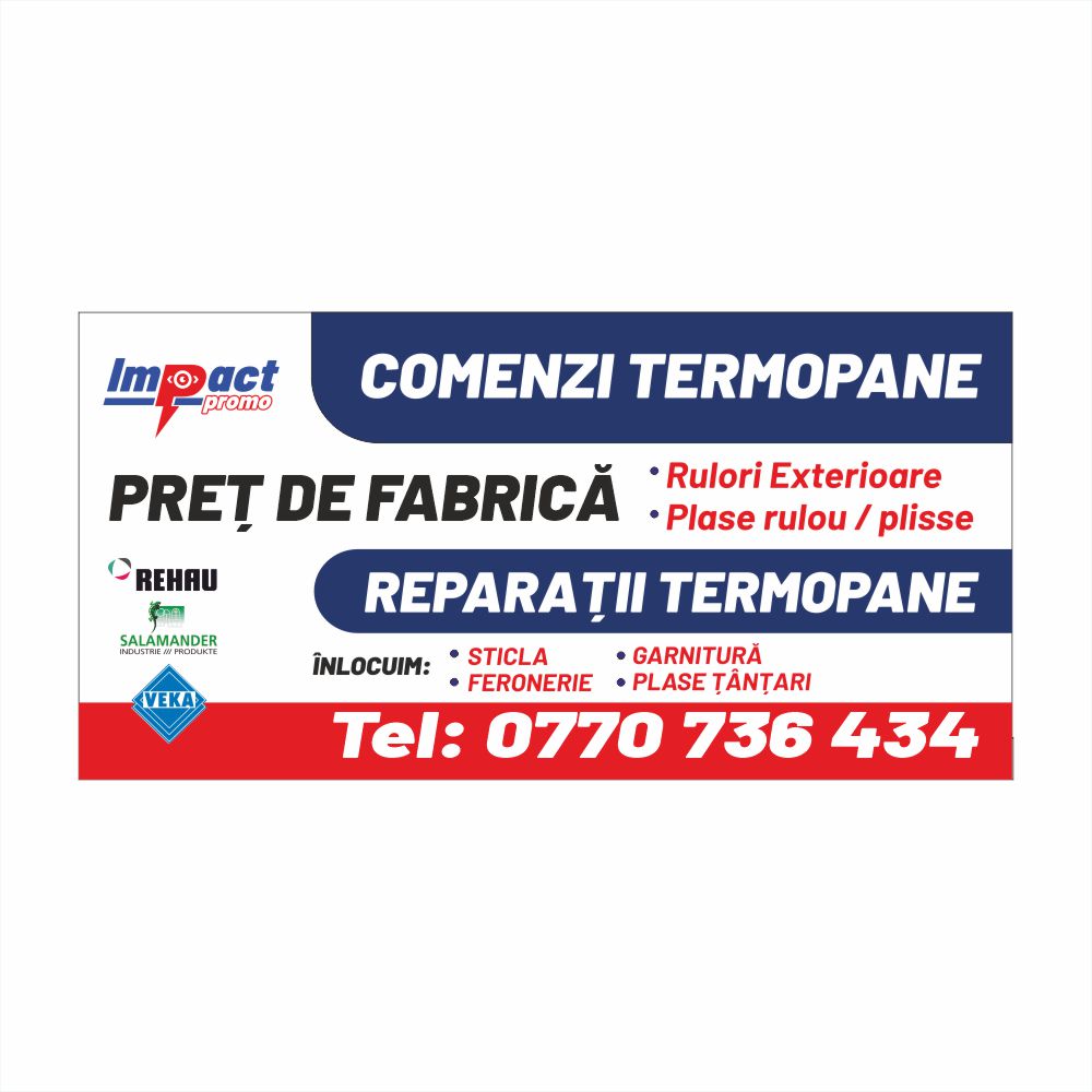 Banner Comenzi & Reparații Termopane – Preț de Fabrică, Tiv și Capse Incluse
