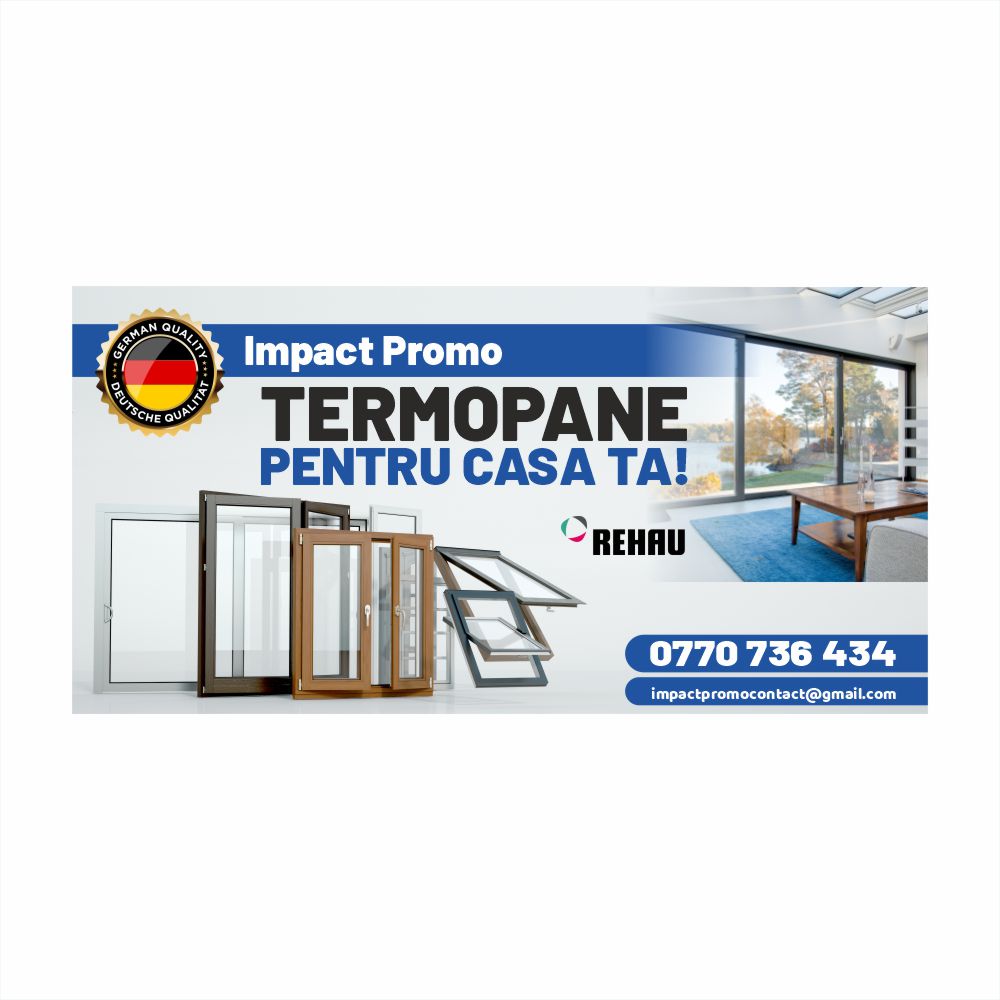 Banner Termopane Premium Personalizat – Design Elegant, Tiv și Capse Incluse