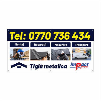 Banner Țiglă Metalică – Montaj, Reparații și Transport