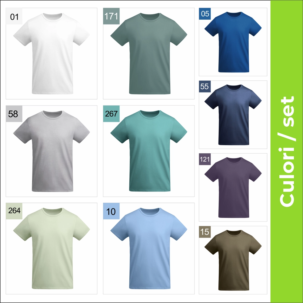 Set 10 tricouri 100% bumbac BIO premium – culori moderne, XS–2XL, confort zilnic