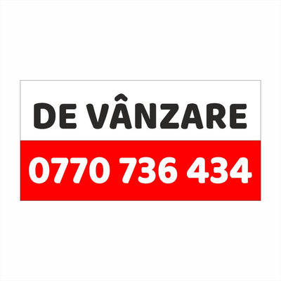 Banner De Vânzare Simplu Personalizat – Impact Maxim, Tiv și Capse Incluse