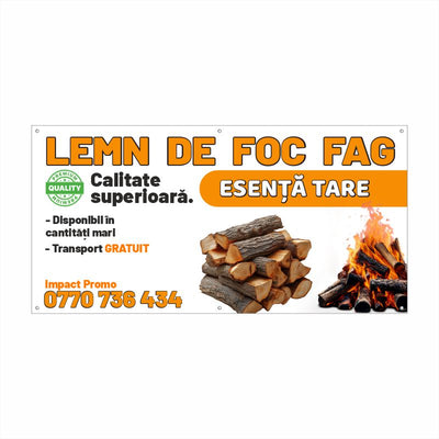 Banner Lemn de Foc Fag cu Tiv și Capse Incluse – Esență Tare