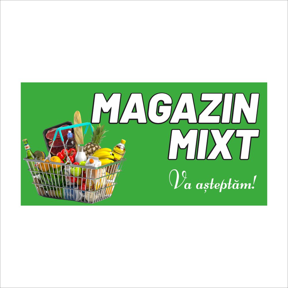 Banner Magazin Mixt Personalizat – Design Prietenos, Tiv și Capse Incluse