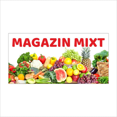 Banner Magazin Mixt Personalizat – Design Echilibrat, Tiv și Capse Incluse