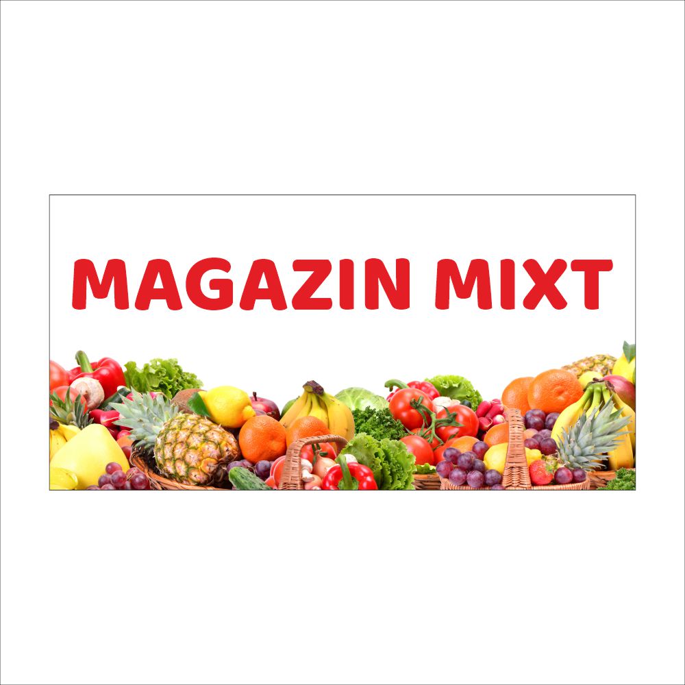 Banner Magazin Mixt Personalizat – Design Curat, Tiv și Capse Incluse
