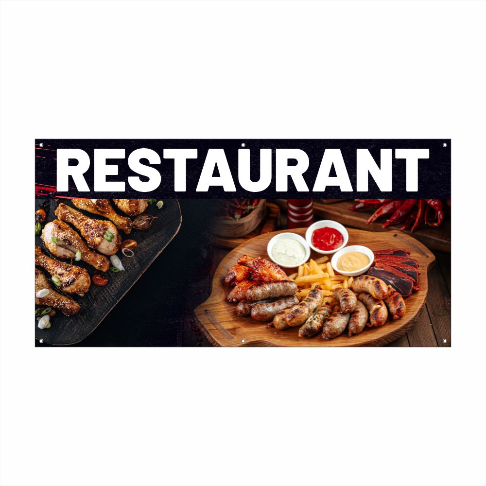 Banner Restaurant cu Tiv și Capse Incluse – Design Atractiv pentru Promovare HoReCa